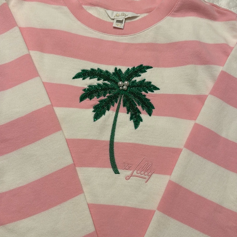 Lily Pulitzer - Ballad Sweatshirt w/palm tree